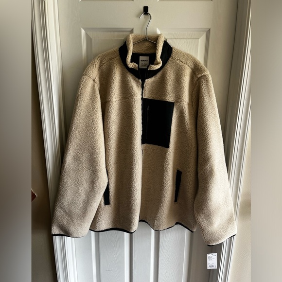 NWT Men’s Cream Sonoma Sherpa Jacket size 4XL Tall - Picture 3 of 9